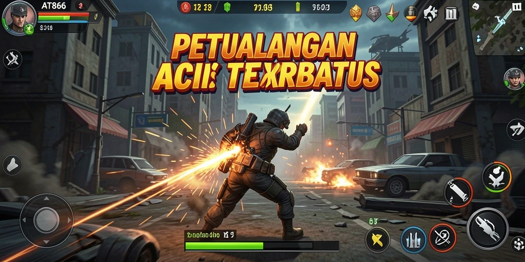 Screenshot gameplay AT866 menampilkan aksi tempur yang mendebarkan.