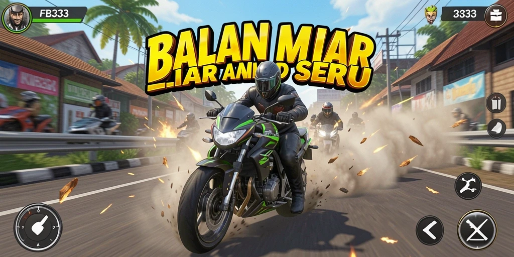 Screenshot menampilkan aksi balapan motor yang mendebarkan dan grafis yang memukau.