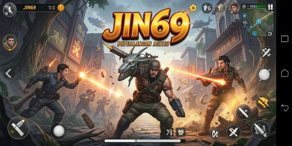Tampilan aksi seru dalam gameplay JIN69 yang mendebarkan.