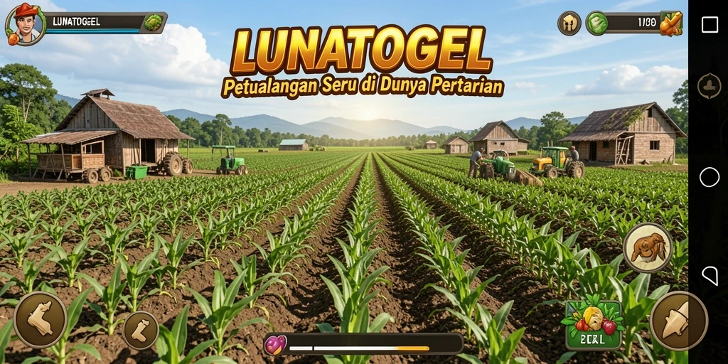 Gameplay menarik dari LUNATOGEL dengan pertanian yang beragam.