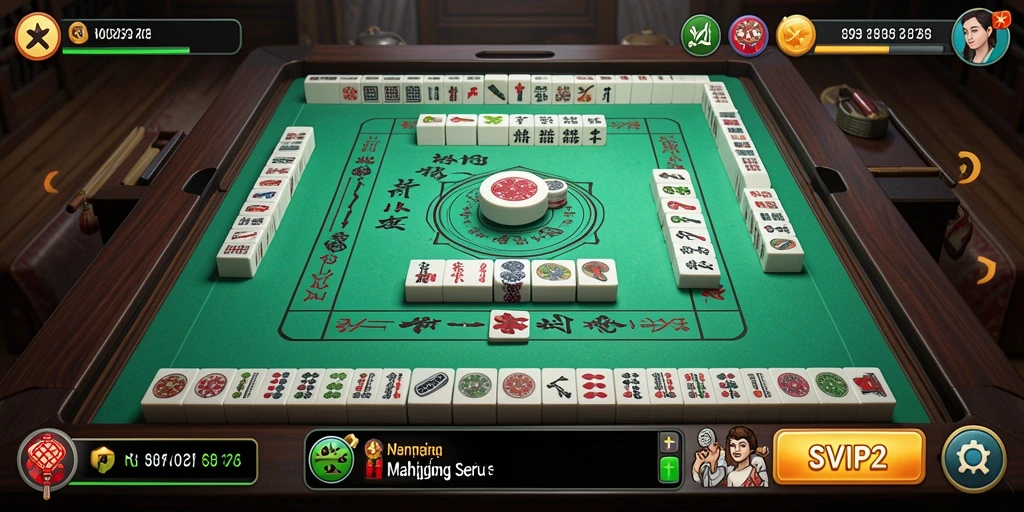 Tangkapan layar utama SVIP2 menampilkan gameplay Mahjong yang menegangkan.